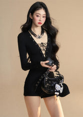 V-Neck Sleeve Jumpsuit